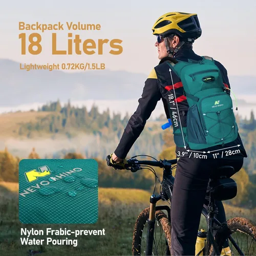 Vista 2 de Mochila de agua de senderismo de 20L + 18L con bolsa de agua de 2 a 3 L - Válvula de mordida de alto flujo - Mochila de hidratación