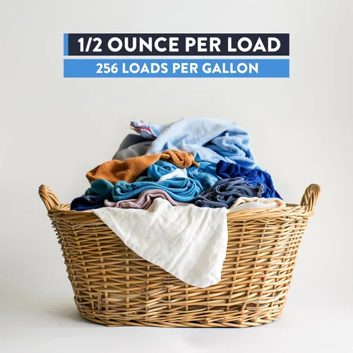 Vista 6 de Concentrado de detergente para ropa de resistencia industrial/256 cargas -1/2 oz por carga- removedor de manchas y manchas, (botella de 1 galón)