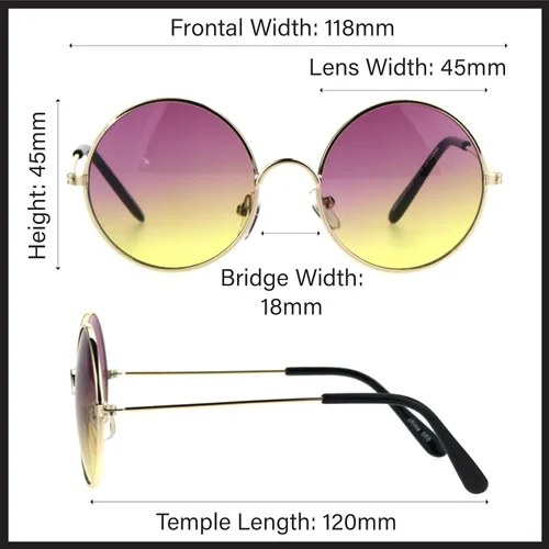 Vista 5 de SA106 Gafas de sol de metal degradadas para niños de tamaño hippie con lentes circulares redondos