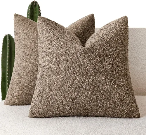 Vista 18 de Foindtower - Juego de 2 fundas decorativas de textura de bucle, fundas de almohada acentuadas, fundas de cojín sólidas, neutrales, para sofá, silla
