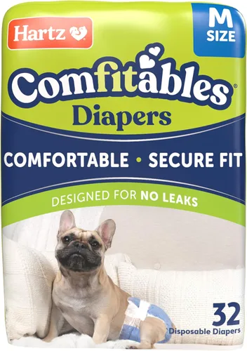 Vista 13 de Hartz Comfitables - Pañales desechables para perros, talla XXS, 42 unidades, ajuste cómodo y seguro, fácil de poner, pañal súper absorbente