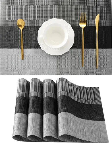 Vista 79 de Leetaltree - Juego de 4 manteles individuales beige, antideslizantes, resistentes al calor, para mesa de comedor, lavables, duraderos, de PVC