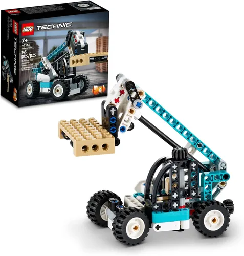 LEGO Technic 42133 - Manipulador telescópico 2 en 1 para carretilla elevadora a camión de remolque, juego de construcción de camiones de