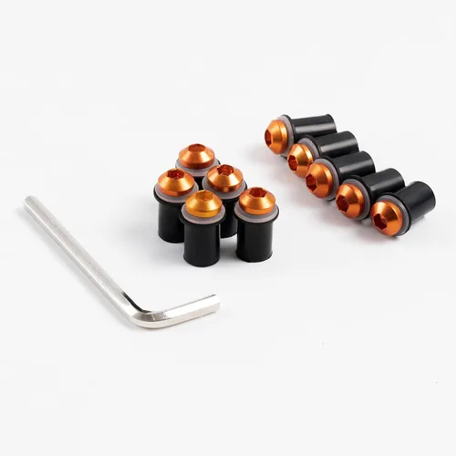 Vista 6 de WYNMOTO Tornillos universales para motocicleta, kit de tornillos de carenado, kit de tornillos de carenado, kit de aluminio CNC para Negro