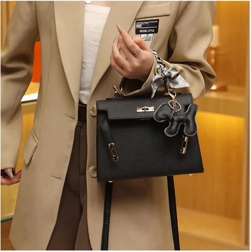 Vista 5 de Bolsos cruzados de cuero de lujo con asa superior para mujer, diseño de moda