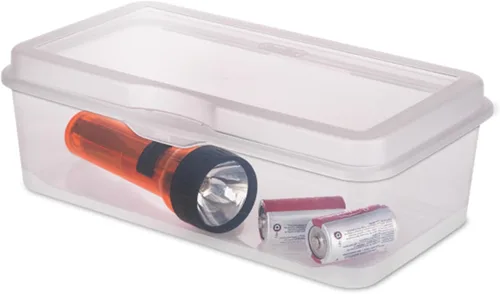 Vista 9 de Sterilite - Paquete de 12 contenedores de almacenamiento cuadrados pequeños apilables con tapa FlipTop, transparentes