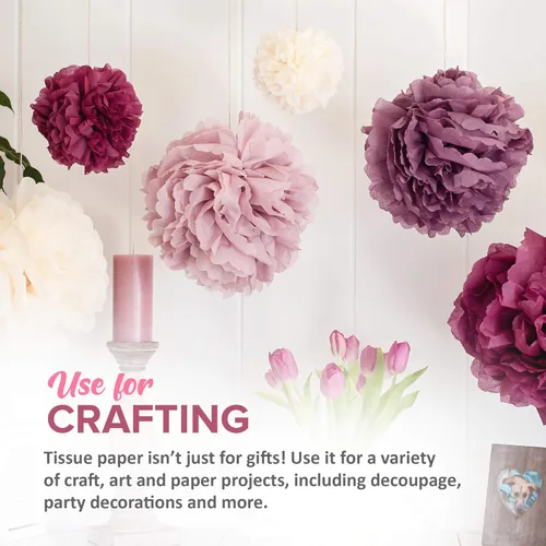 Vista 3 de Papel de seda descartable color azul agua, 15x20 pulgadas, 100 hojas.