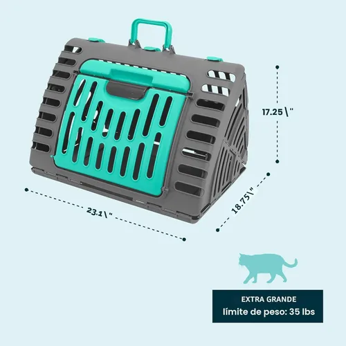 Vista 7 de Sport Pet Designs - Transportador plegable para gatos de viaje, colección plegable de plástico para puerta delantera, cama impermeable