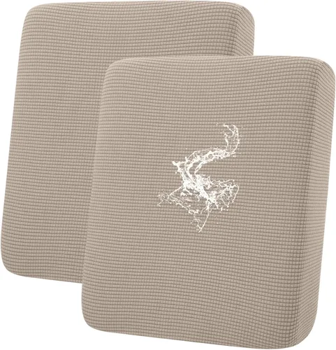 Vista 32 de hyha - Fundas de cojín impermeables para sofá modular, fundas de cojín de sofá en forma de L, tela jacquard gruesa, funda de diván con parte Beige