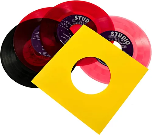 Vista 2 de Fundas para discos de vinilo de 45 rpm – 7 pulgadas, protección sin ácidos, cubiertas de papel multicolor para discos individuales de 7 pulgadas