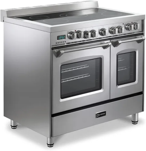 Vista 2 de Verona Serie Prestige VPFSEE365DSS Gama independiente totalmente eléctrica de 36 pulgadas con horno doble de convección, 5 elementos radiantes