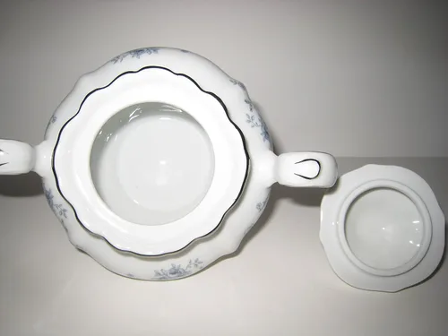 Vista 6 de Johann Haviland de Baviera, Alemania - Azucarero con patrón de guirnalda azul