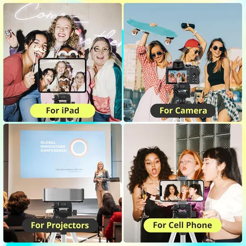 Vista 2 de Sensyne Soporte de trípode para teléfono de 64 pulgadas, trípode versátil para cámara y iPad con control remoto inalámbrico y soporte de teléfono 2