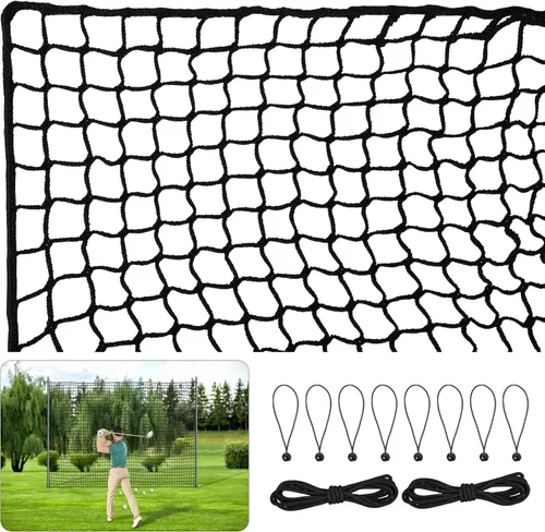Red de golf de nailon de 10 a 50 pies, red de golpeo de fácil configuración con cuerda y hebilla elástica, red de golf resistente, red deportiva