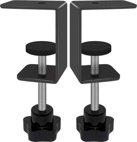 Vista 9 de Paquete de 2 Abrazaderas en C Ajustables de Servicio Pesado con Montaje de Espárrago de 1/4" - Abrazadera de Escritorio de Acero para Lámpara