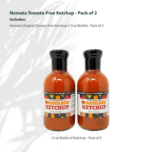 Vista 2 de Nomato - Paquete de 2 de Salsa de Ketchup Original Sin Tomate (13 oz) - Sin Tomate, Sin Gluten, Sin Nueces y Sin Lácteos (Ketchup, Paquete de 2)