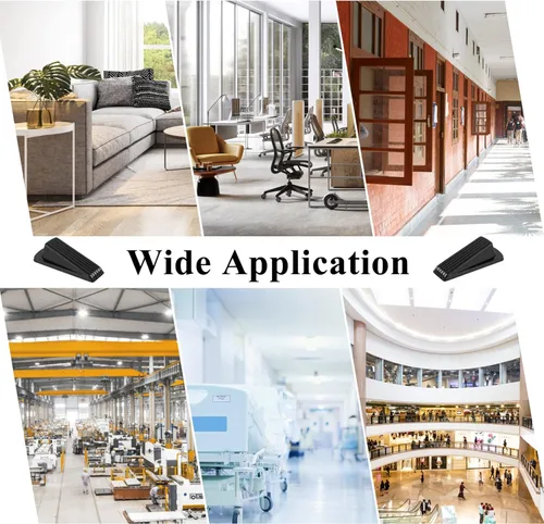 Vista 6 de Paquete de 4 topes de puerta, goma para la parte inferior de la puerta, cuña de goma para tope de puerta, topes de puerta resistentes y apilables