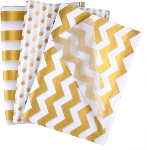 Vista 9 de MIAHART 60 piezas de papel de seda blanco plateado a granel 3 estilos decorativos metálicos para cumpleaños, bodas, decoración de fiestas