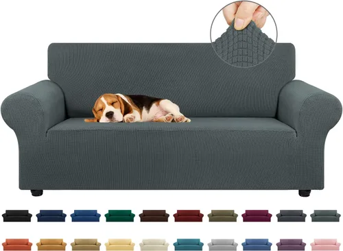 Vista 42 de KEKUOU - Funda elástica para sofá de 3 plazas (de 79 a 94 pulgadas), protector de muebles de 3 asientos con parte inferior elástica para niños