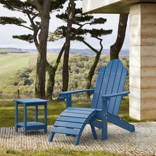 Vista 73 de LUE BONA HDPS Sillas Adirondack de 2, Silla para Hoguera al Aire Libre, Resistente a la Intemperie con Portavasos, Silla Moderna de Plástico