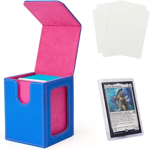 Vista 27 de Venssu MTG Caja de cubierta con pantalla Commander, funda para cartas de ángel para 120 tarjetas de una sola funda, caja de almacenamiento