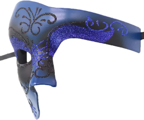 Vista 3 de Coolwife Máscara de mascarada, disfraz vintage de fantasma de la ópera de un ojo de media cara