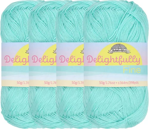 Vista 61 de JubileeYarn - Ovillo de hilo deliciosamente fino, 1.76 oz/madeja de rayón de bambú, color rosa polvo, 4 madejas
