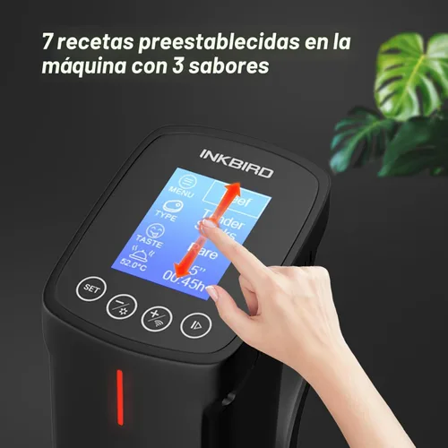 Vista 4 de Inkbird WIFI Sous Vide Cookers, 1000 vatios de acero inoxidable cocina precisa, Circulador de inmersión térmica con receta, interfaz digital