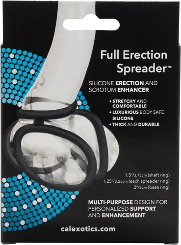 Vista 4 de CalExotics Esparcidor completo de silicona con diseño de 4 anillas, potenciador de erección, (12757_negro)
