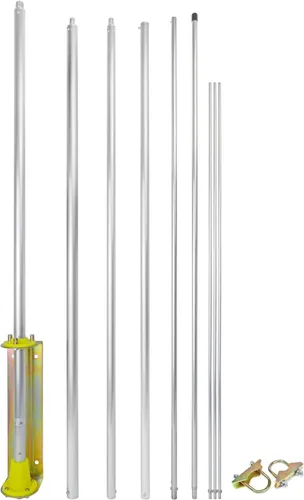 Vista 5 de Antena base de 26-28 Mhz, antena exterior CB de 20.3 ft (20.3 pies) con conector hembra UHF para radio transceptor de base móvil Midland Cobra Yaesu