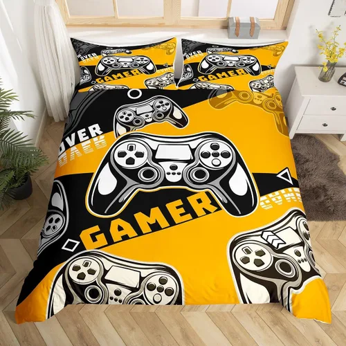 Vista 19 de Juego de ropa de cama de panal de abeja, funda de edredón geométrica 3D de colmena hexagonal de colmena tamaño Queen para niños y hombres, funda