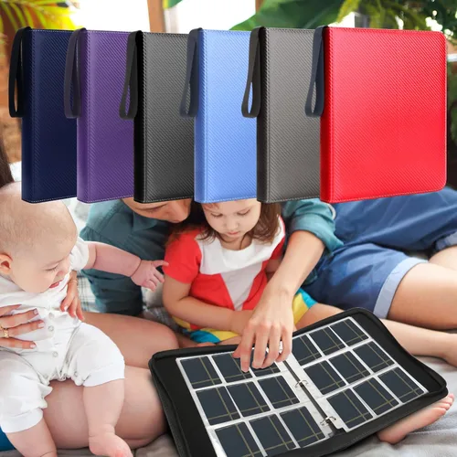 Vista 7 de 9 Pockets Trading Card Binder, 990 Pockets Card Binder with Sleeves Card Organizer, Card Collection Binder with Zipper Baseball Card Binder for