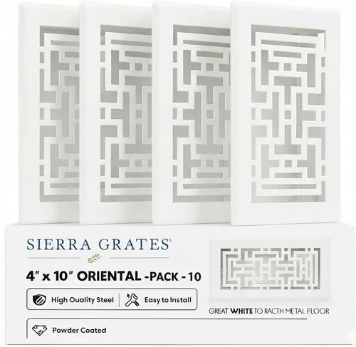 Vista 14 de Registro de piso de diseño oriental de 4 x 12 pulgadas en acabado de bronce metálico, cubiertas de ventilación para piso del hogar, cubiertas