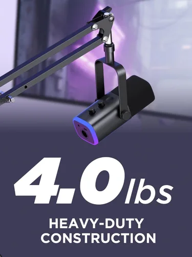 Vista 6 de InnoGear Soporte de micrófono con brazo de brazo para Blue Yeti HyperX QuadCast SoloCast Snowball Fifine Shure SM7B y otros micrófonos, brazo