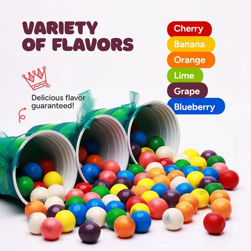 Vista 8 de Bolas de chicle para máquina de chicles – Bolas de goma grandes de 1 pulgada a granel – Recambios de máquina de chicles de 1.7 libras – 96 bolas