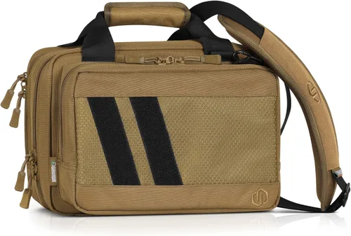 Vista 10 de Savior Equipment Specialist Series Tactical Double Scoped Handgun Firearm Case Pistol Bag For Outdoor Hunting Shooting Range, Lockable Compartment