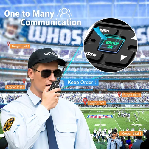 Vista 4 de SAMCOM FPCN10A - Radio bidireccional de 3000 mAh, alta capacidad, larga duración, Walkie Talkies, resistente, con auricular de llamada grupal, base