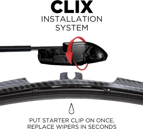 Vista 3 de Clix Wipers - Limpiaparabrisas para Jeep Wrangler & Gladiator (16 pulgadas/16 pulgadas) de carbono negro (todos los modelos Wrangler y Gladiator)