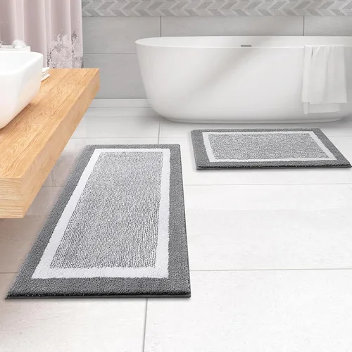 Vista 154 de OLANLY Alfombra de baño de microfibra extrasuave y absorbente, antideslizante, lavable a máquina, de secado rápido, adecuada para suelo de baño