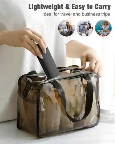 Vista 6 de FERYES Soporte para brochas de maquillaje de viaje, Negro, L, Simplicidad