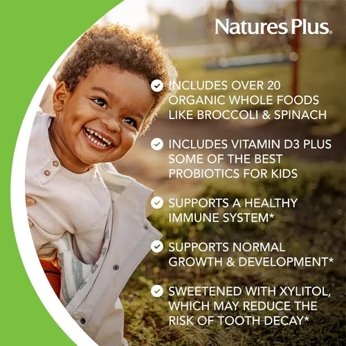 Vista 4 de NaturesPlus Animal Parade Gold - Multivitamínico líquido para niños, 16 onzas líquidas, sabor natural de bayas tropicales, suplemento de apoyo