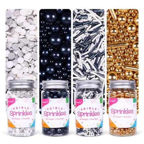 Vista 28 de Juego de gránulos azules para decoración de pasteles, copos de nieve congelados comestibles para decoración de cupcakes, galletas, donas, decoración