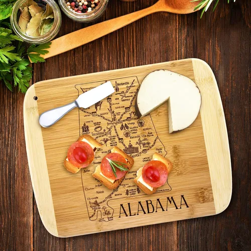 Vista 2 de Totally Bamboo A Slice of Life Alabama State Tabla de servir y cortar, 11 x 8.75 pulgadas