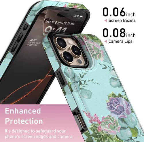 Vista 95 de LETO para iPhone 15 Pro Funda tipo cartera - Tapa tipo folio con patada - Diseños de moda - Tarjetero - Funda protectora para mujeres y niñas - 6.1