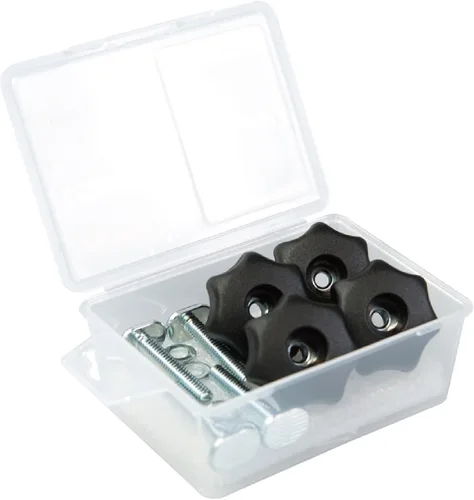 Vista 3 de POWERTEC Tope abatible para valla de 2-1/4 pulgadas para sierra de mesa, sierra ingletadora y prensa de taladro, accesorios de riel en T