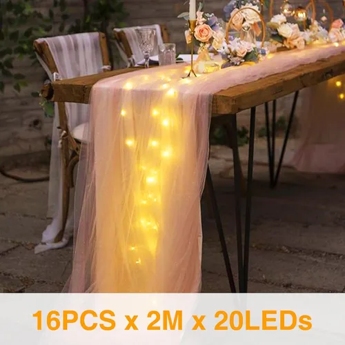 Vista 5 de Onforu Paquete de 16 tiras de luces de hadas blancas cálidas que funcionan con pilas, 2m IP67 impermeables, luz centelleante para frasco de Mason