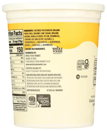 Vista 3 de 365 by Whole Foods Market, Yogur orgánico de leche entera de vainilla, 32 oz