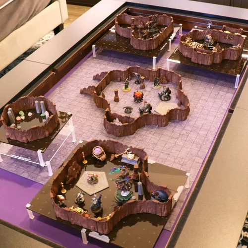 Vista 4 de Dirt Cheap Dungeons Troll Cavern Set - Kit modular de 308 piezas para cueva y túnel - 14 pies de paredes lineales para cuadrícula de 1 pulgada TTRPG