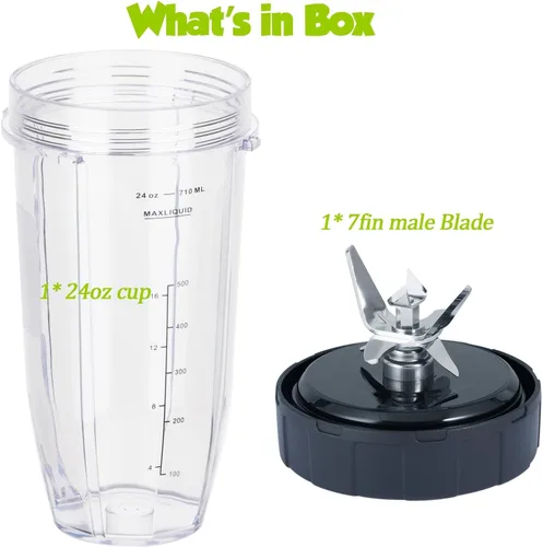 Vista 7 de [Nuevo Modelo] Cuchilla de Repuesto para Licuadora y Accesorios de Vaso de 24 Onzas, Solo Compatible con Nutri Ninja SS150, SS151, SS300, SS350