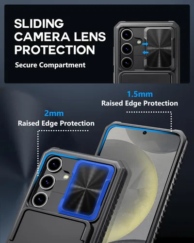 Vista 4 de ATATOO Funda tipo cartera para Samsung Galaxy S24, tarjetero integrado (almacena 4-5 tarjetas) y cubierta deslizante para cámara y soporte